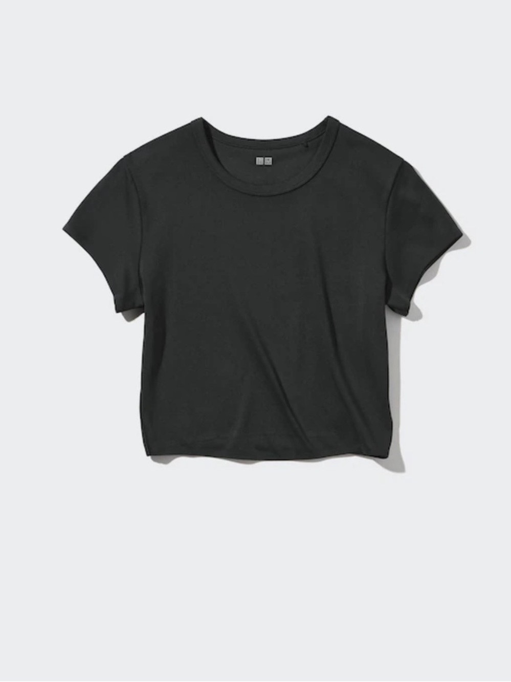 Uniqlo Airism Black Cropped T-Shirt